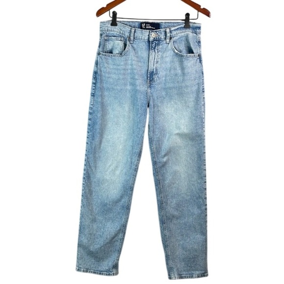 GAP 90s Loose Fit High Rise Jeans Light Blue Keywest Wash Straight Leg Size 10 - Picture 2 of 10